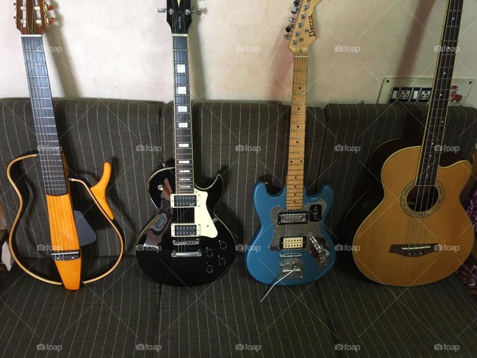 Guitars arranged