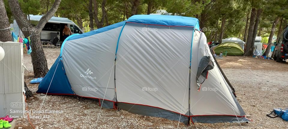 our tent by the sea