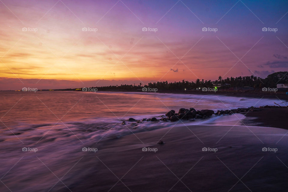 Sunset on the beaches of the Caribbean