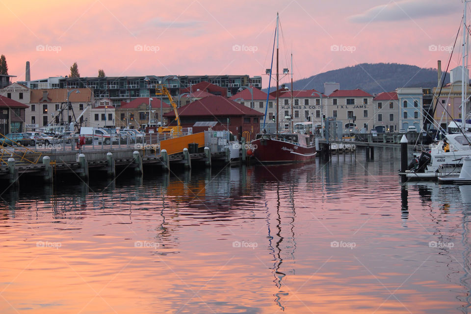 sunset water boat harbour by cataana