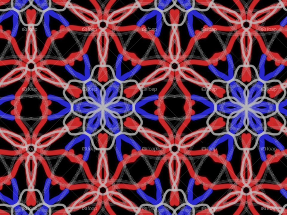 Ornament Pattern red Blue 