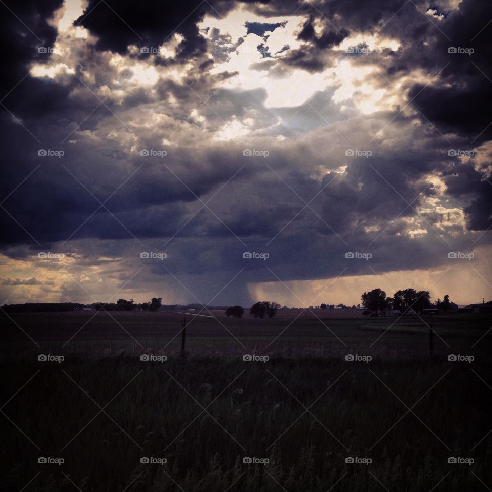 Storm clouds over the farm