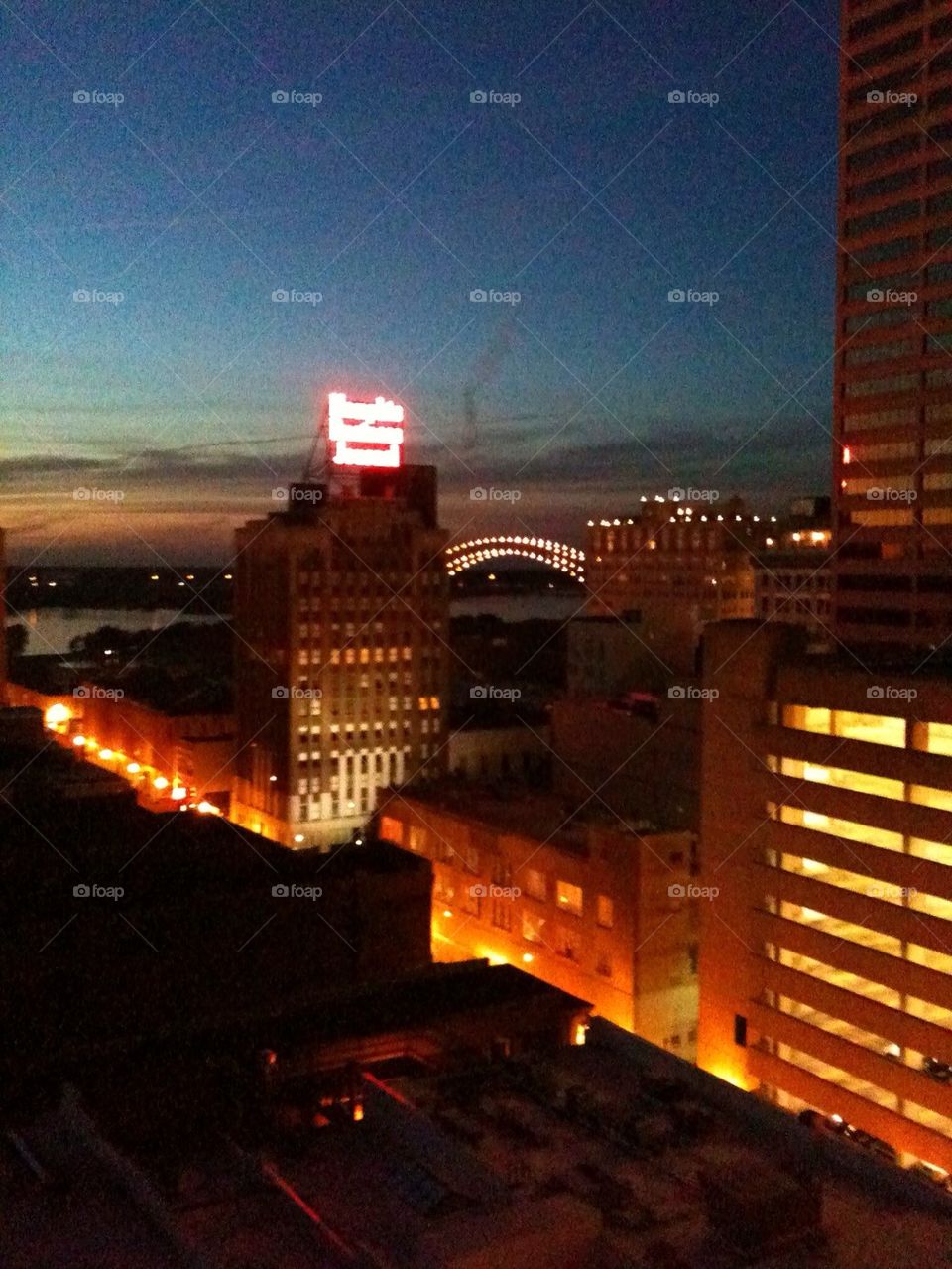 Memphis downtown at night 