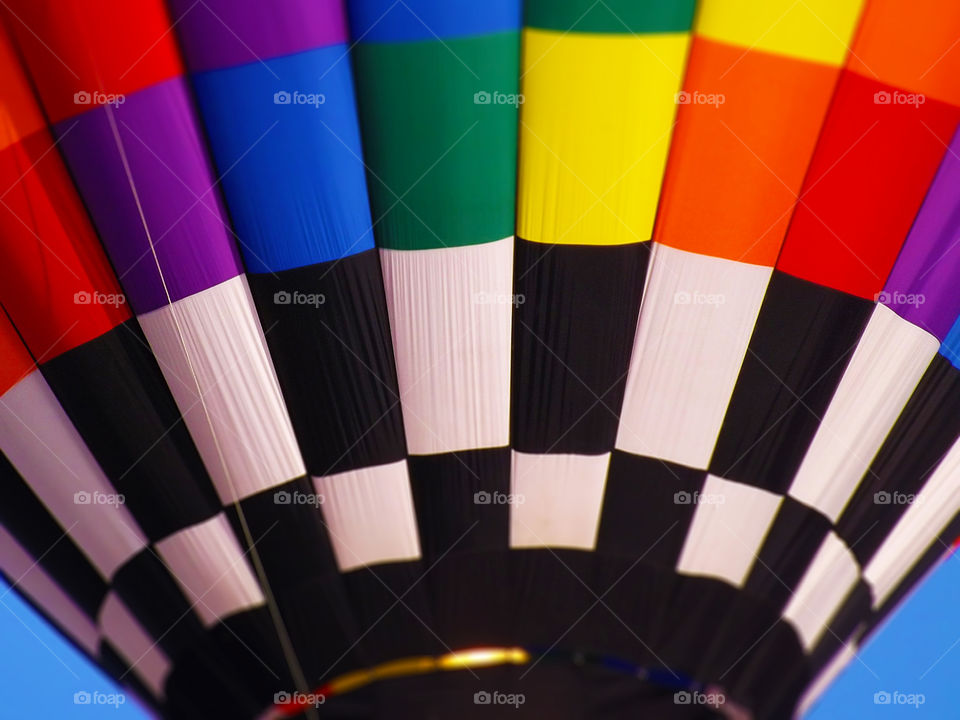 Close-up Colorful Hot Air Balloon. I photographed this hot air balloon at the Great Midwest Balloon Fest in Olathe, Kansas in 2012.