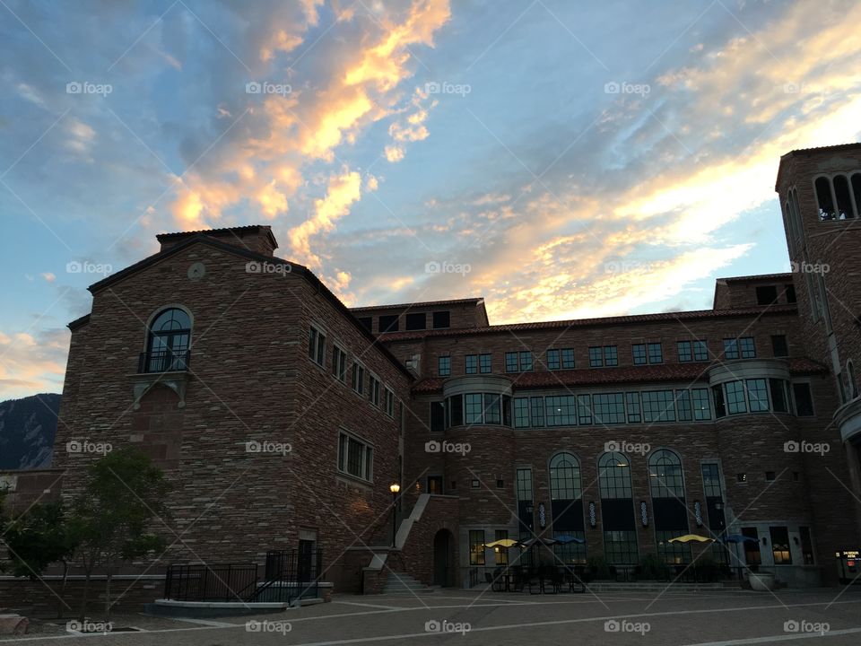 College campus sunset views