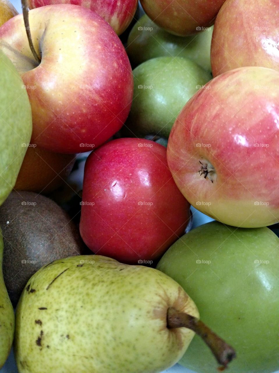 Fruit Bowl with Apples, Pears and Kiwi