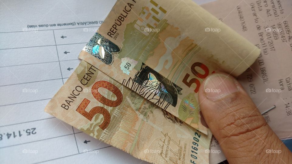 Nota nova de dinheiro, $50,00.