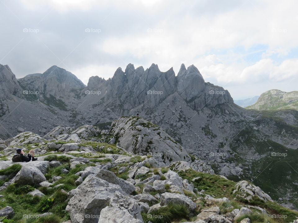 Mountain landscape sharp peaks
