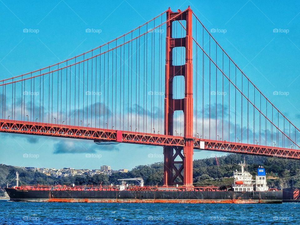 Ship Under Golden Gate Bridge
