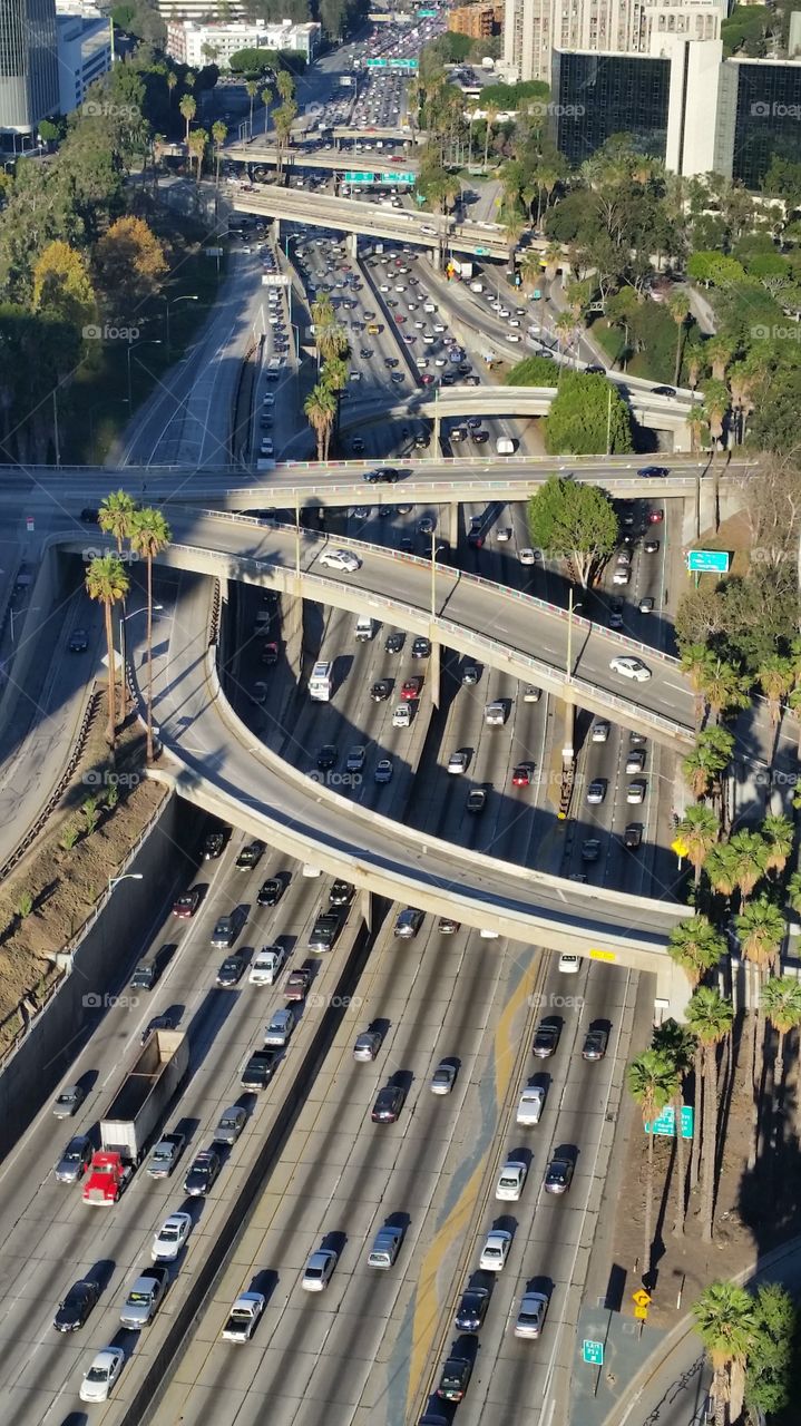 Los Angeles freeway from above