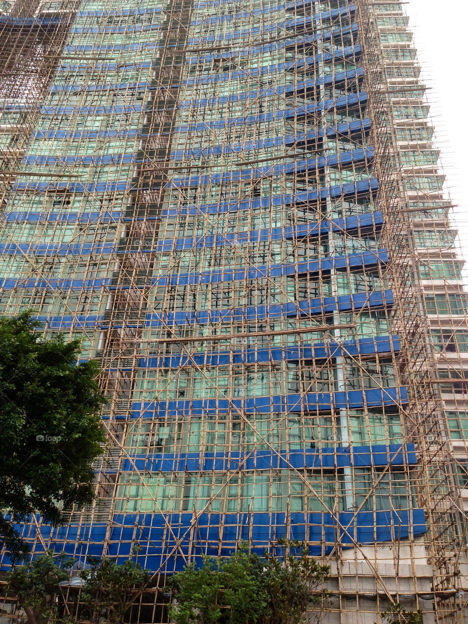 Building with Bamboo scaffolding