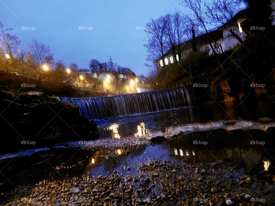 Waterfall evening nature