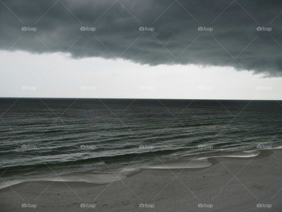 storm clouds at beach