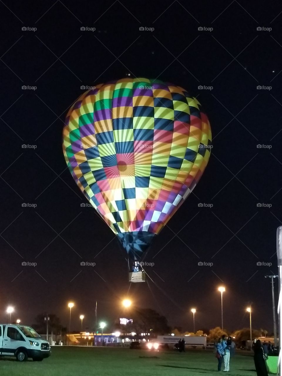 Hot Air balloon festival flying at night
