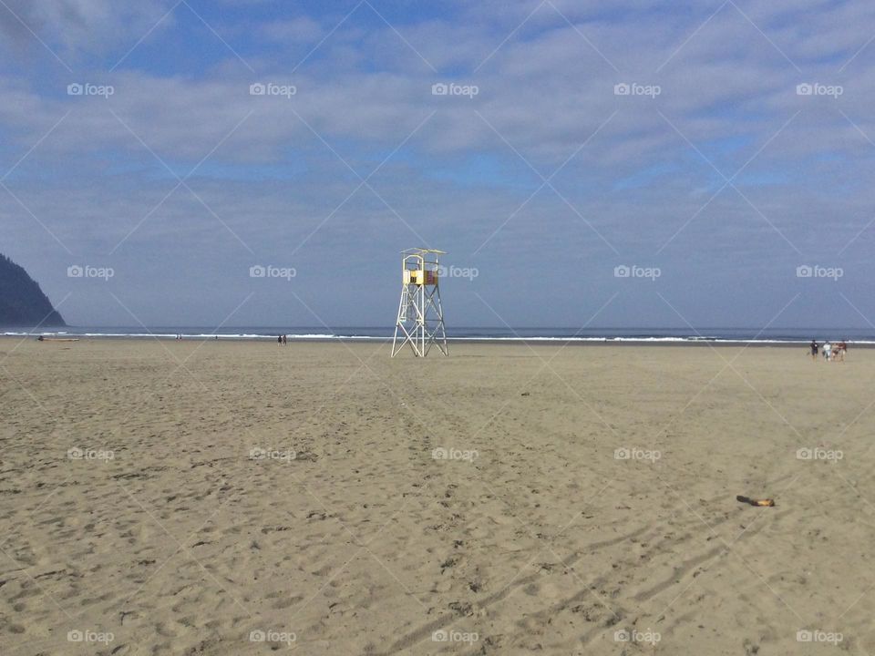 The Lifeguard's Station at the Beach in Seaside, Oregon