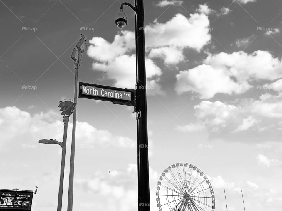 North Carolina avenue, in Atlantic City, New Jersey. Ferris wheel in the backdrop.