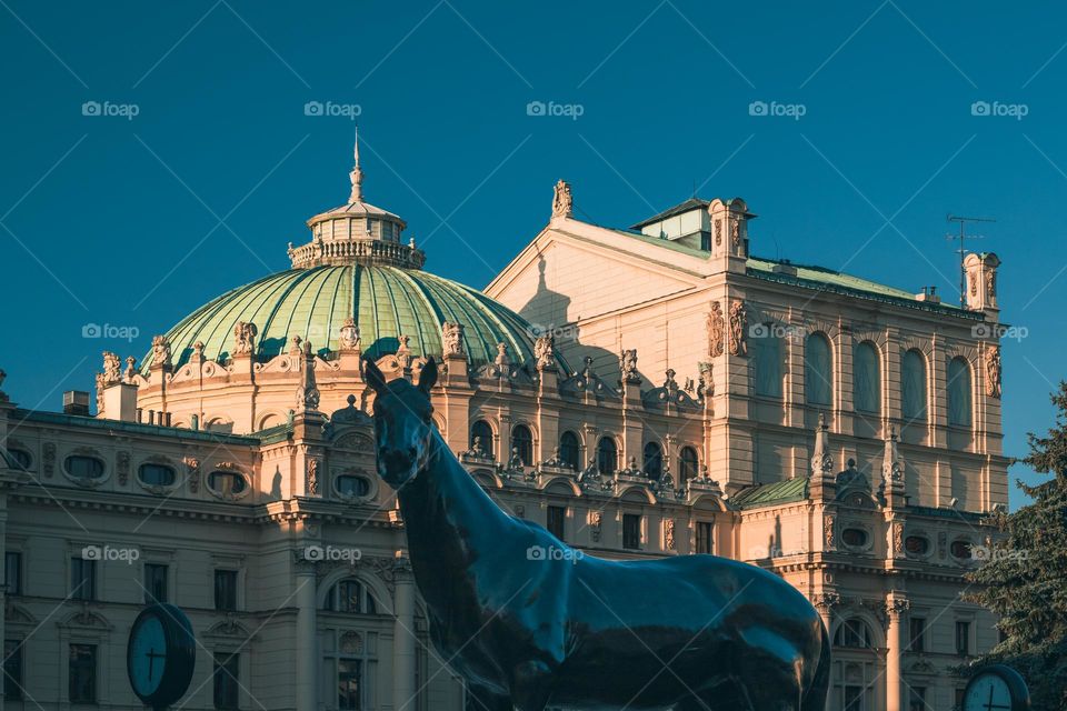 beautiful façade of the Krakow theater