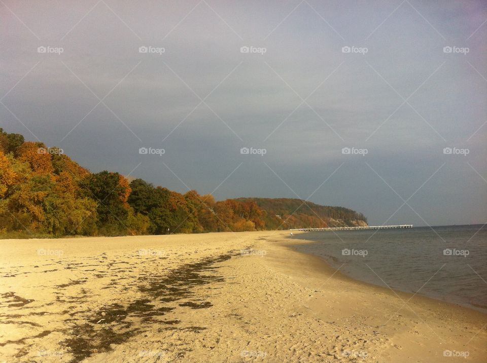 Beach, Water, Sand, No Person, Sunset