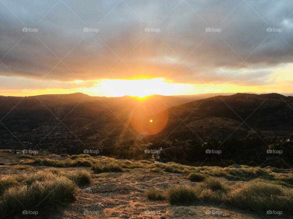 Sunset behind the mountain, Swaziland 