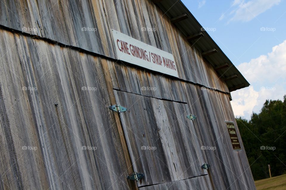 Old barn with weathered gray boards