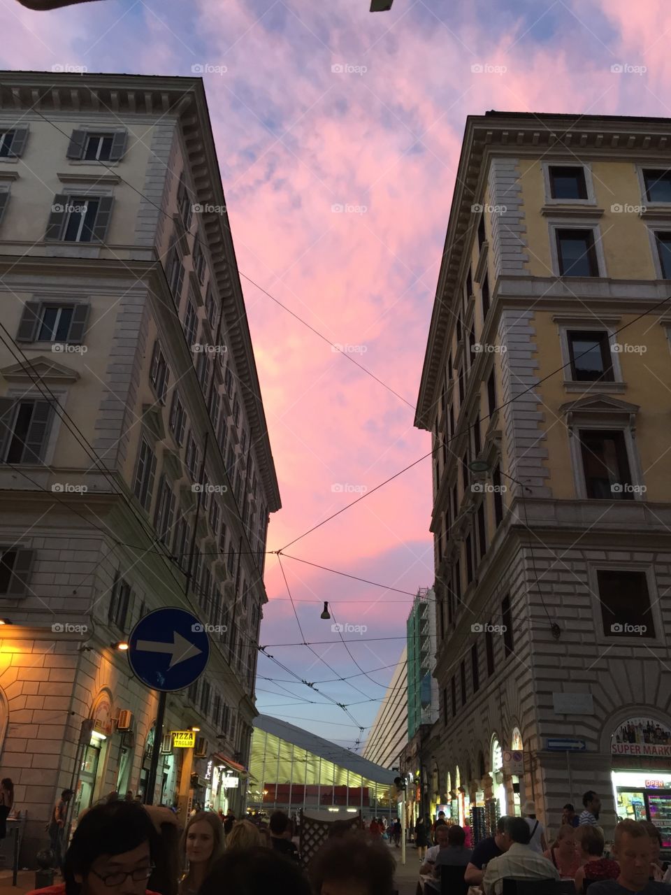 The purple evening sky - Rome, Italy