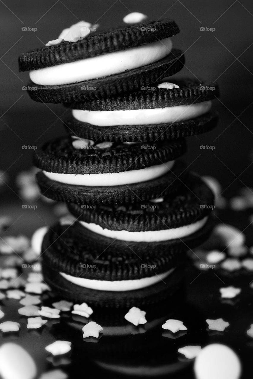 Monochrome mound of cookies 