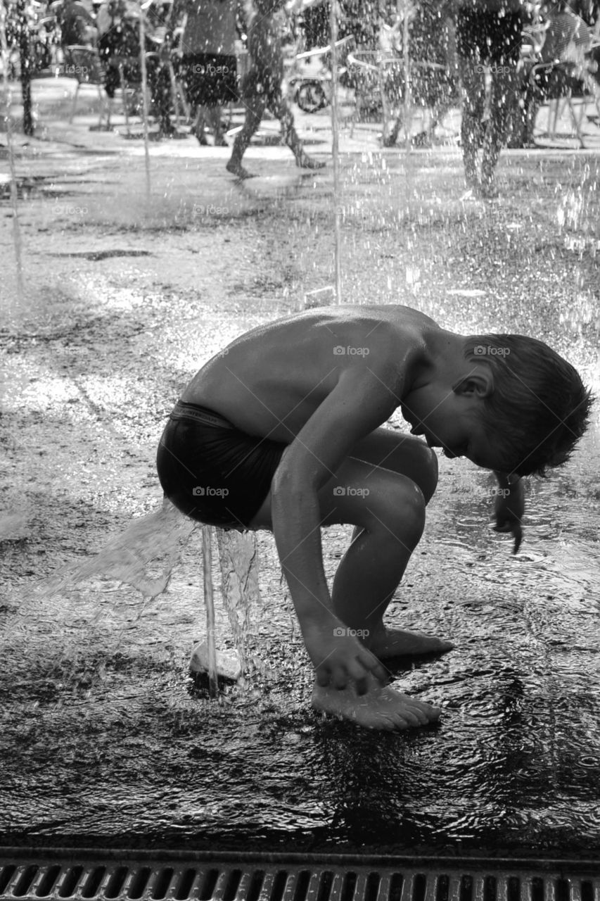 Sitting on water.. My son trye to sit on water.