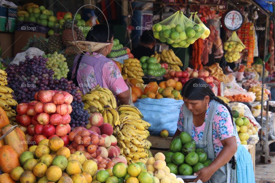 Street fruit market in Bolivia