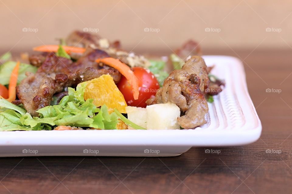 Beef salad with vegetables