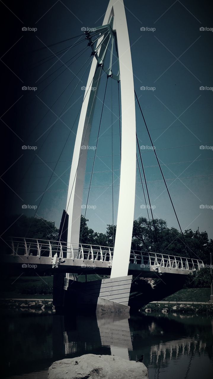 In a Bridge. Downtown on the river