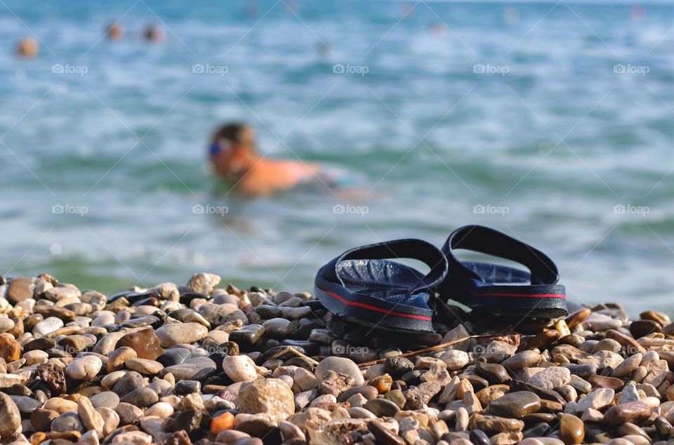 On a beach