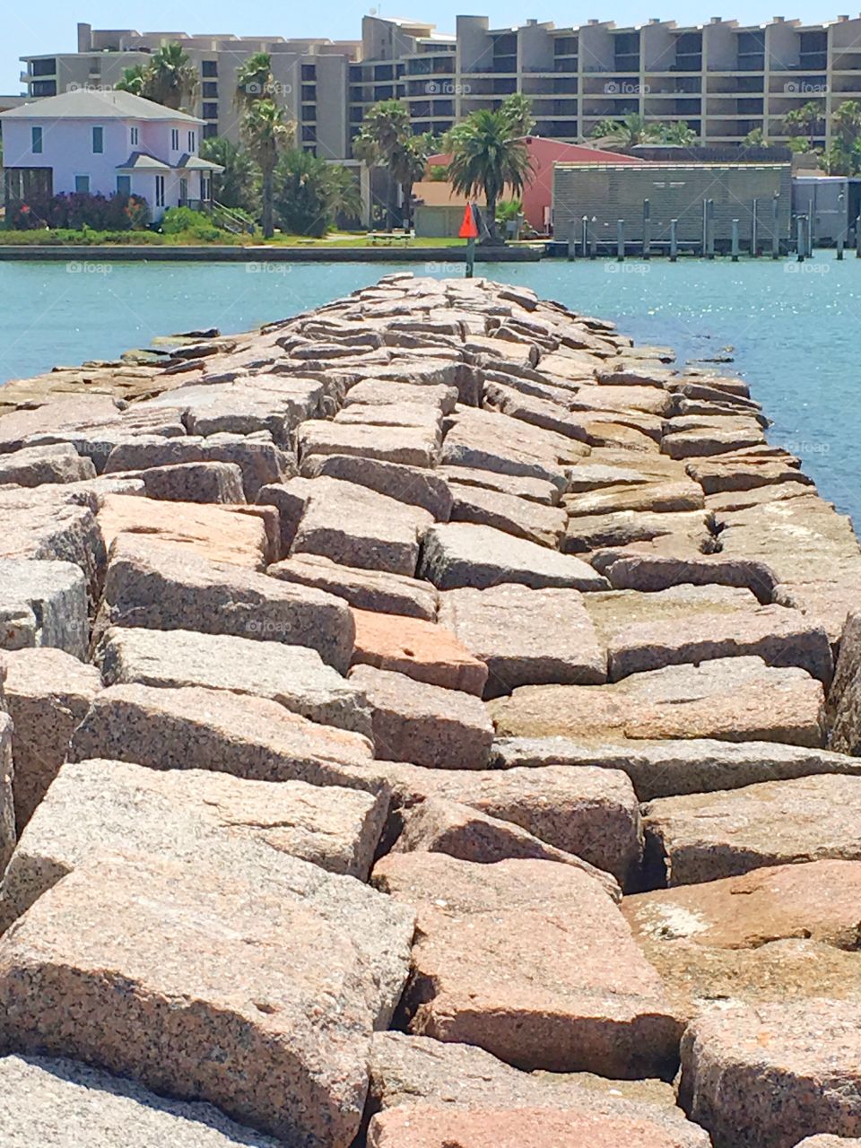 Jetty in Port Aransas, Texas. 