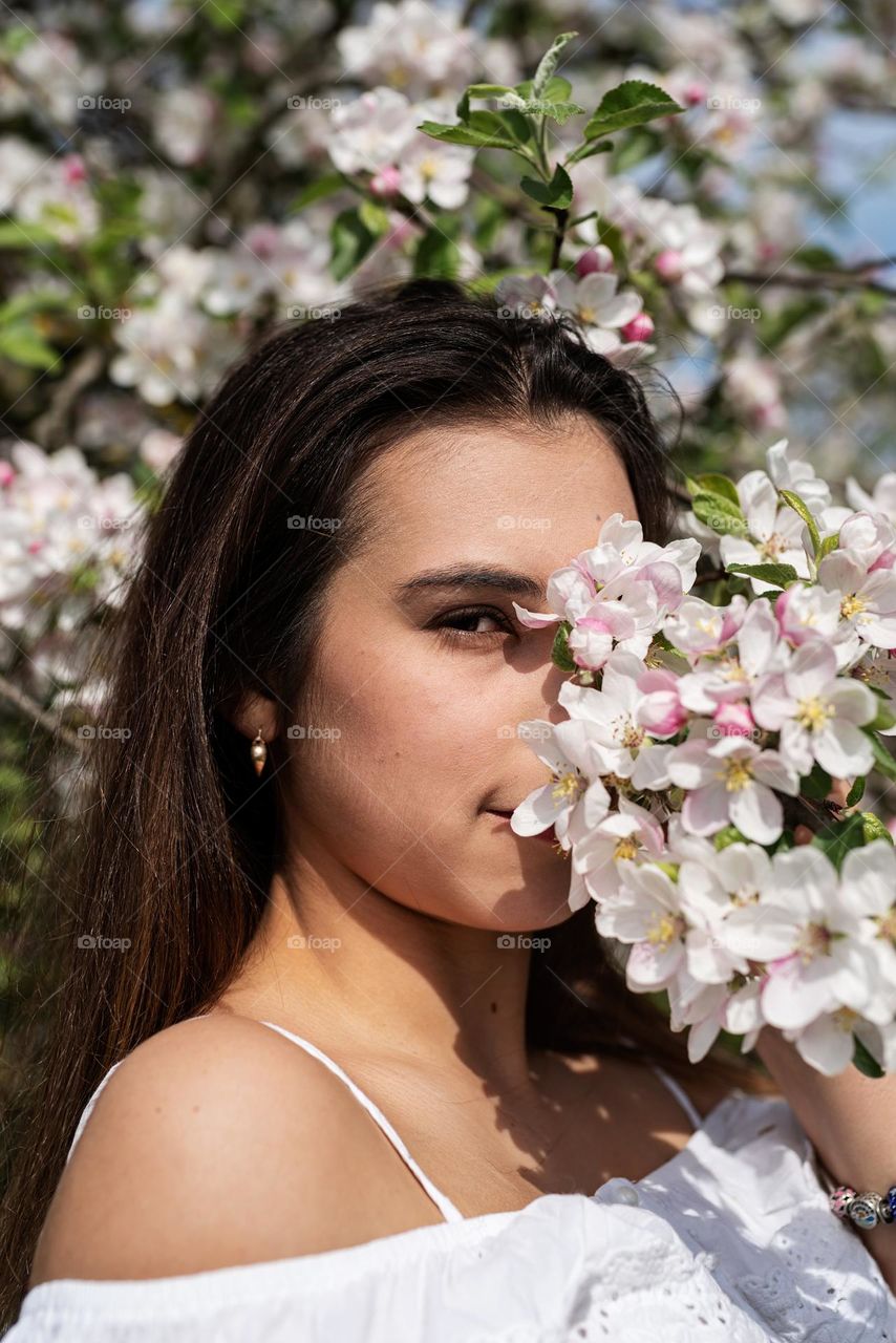 woman in spring