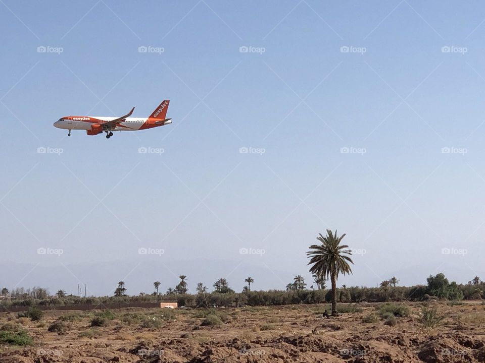 Beautiful aircraft flying cross the sky 