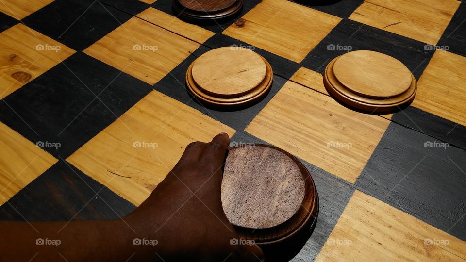point of view playing giant Checkers in the park Sacramento California