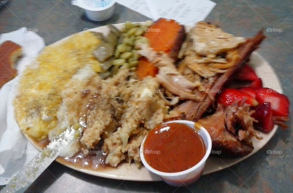 BBQ buffet plate