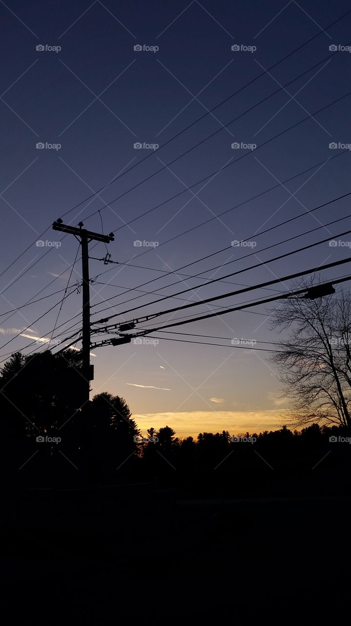powerlines and a sunset