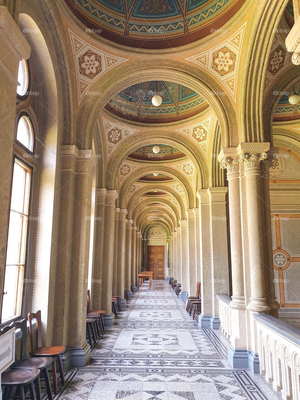 Arches and columns at the University in Chernivtsi beautiful architecture 