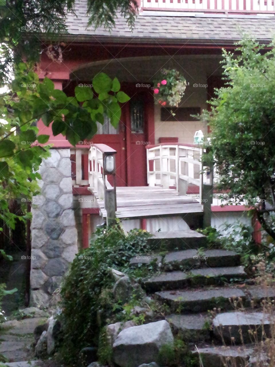 Bridge in front of a house