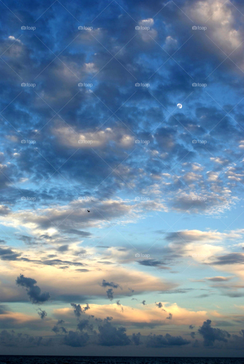 sky blue clouds sea by angeljack