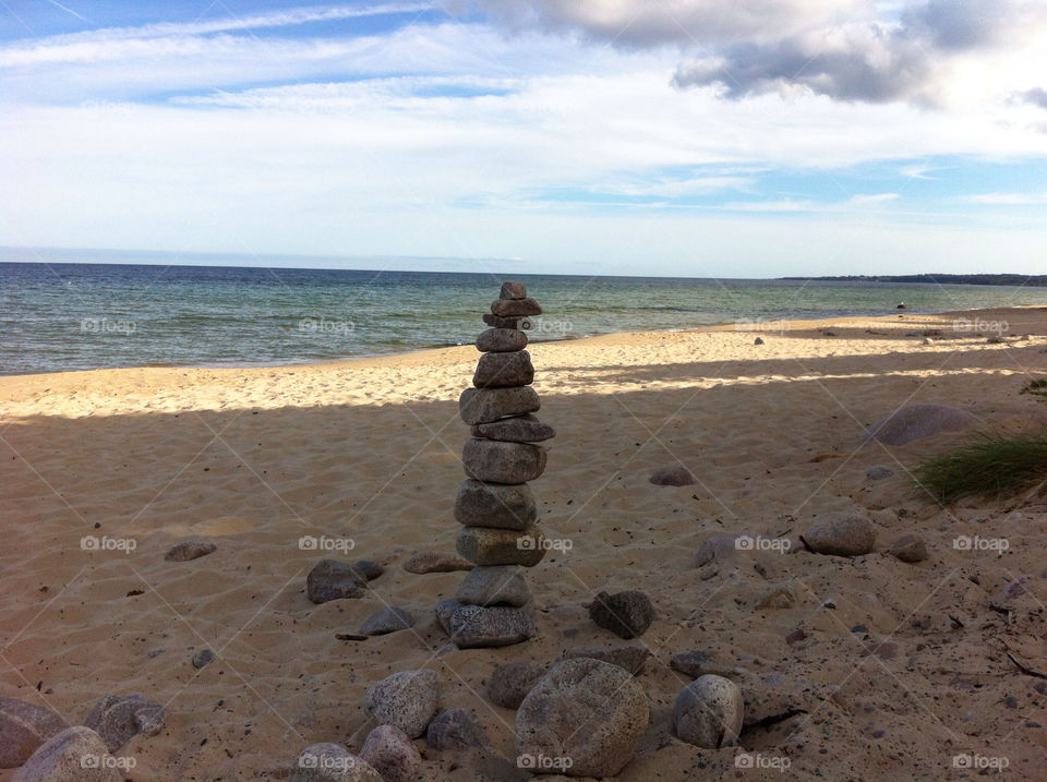 beach sweden stones sand by cheezcarolina