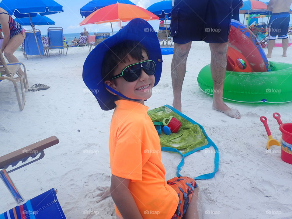 Fun in the sun. Vacation  in Florida building castles