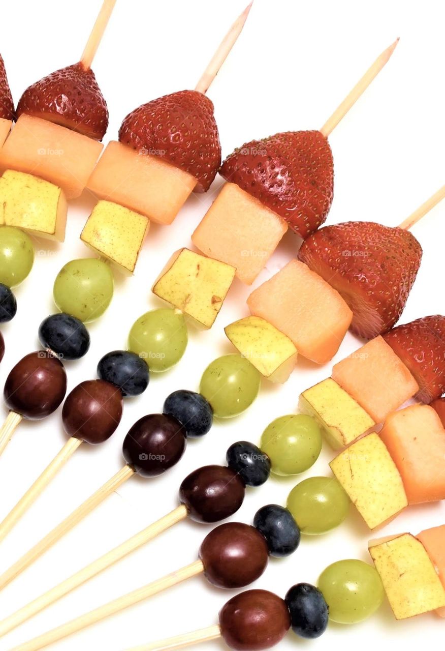 Colorful fruit kabobs