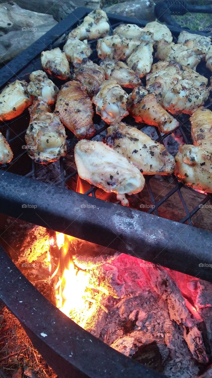 Chicken Wings on the Barbeque