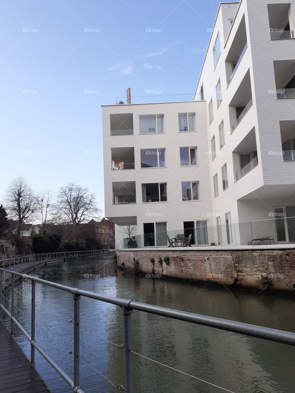 architecture appartments at the water in the city of Mechelen Belgium