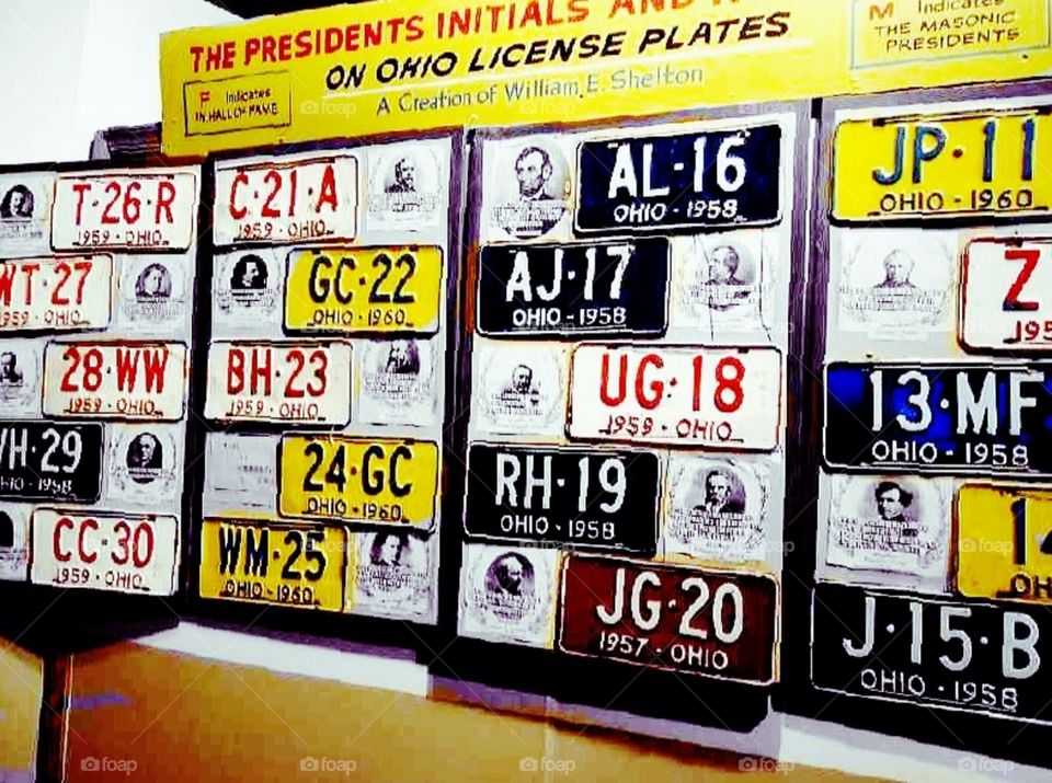 Prestigious licence plates of american national heritage...