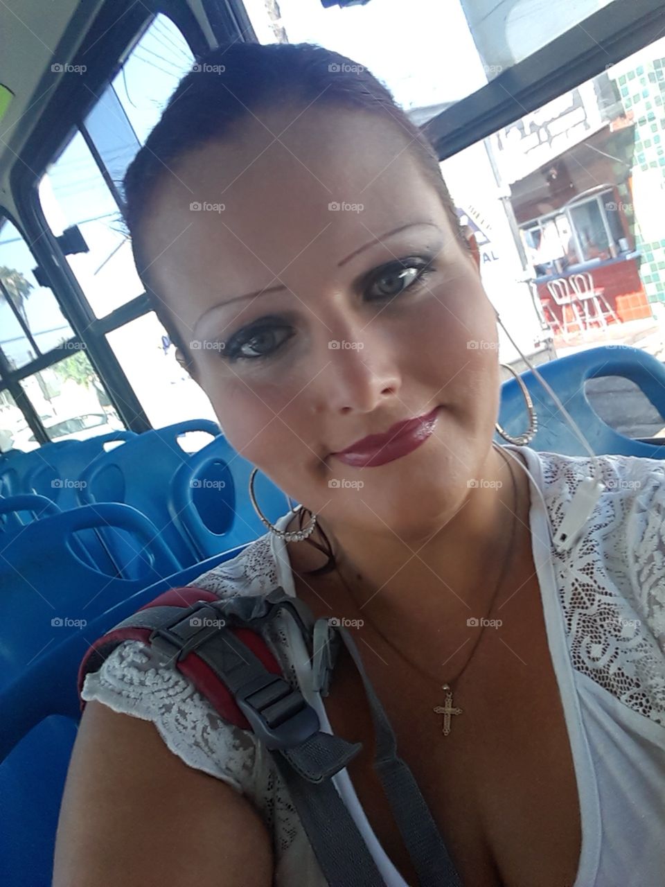 selfie on the bus
