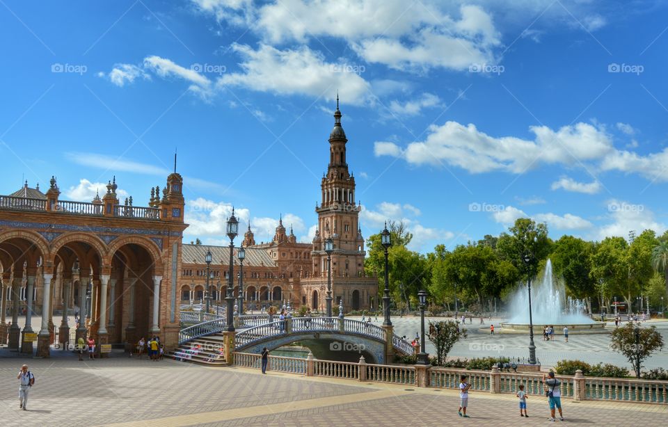 Plaza de España - Seville. View of Plaza de España, Seville, Spain.