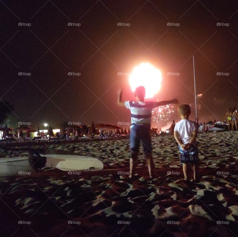 fireworks on the beach