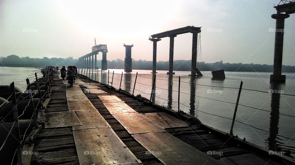 Floating bridges were necessary,because they still had to finish up the bigger version next door...